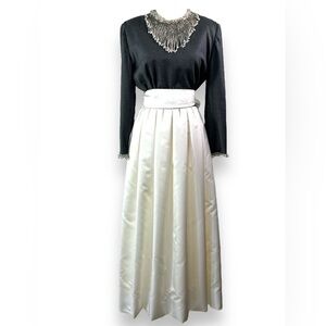 1980s William Pearson Beaded Wool Gown